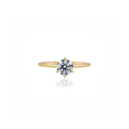 2ct Round Solitaire Engagement Ring in 18ct Yellow Gold