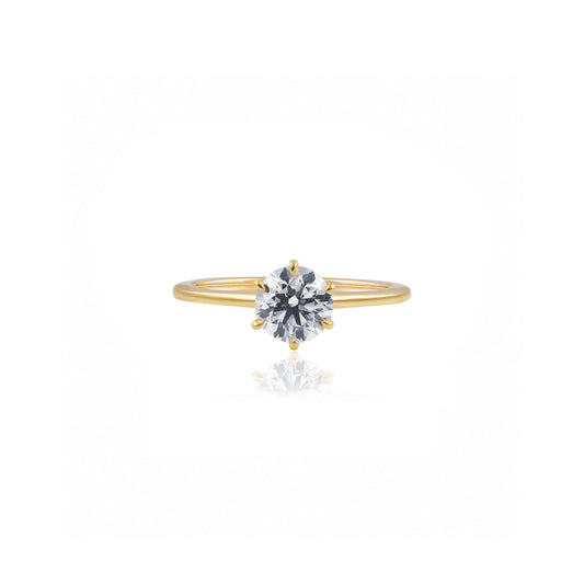 2ct Round Solitaire Engagement Ring in 18ct Yellow Gold