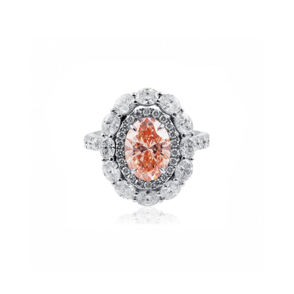 2ct Pink Lab-Grown Diamond Double Halo Engagement Ring
