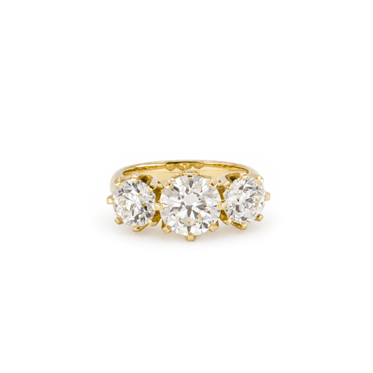 4cttw Old Euro Cut Diamond Trilogy Ring