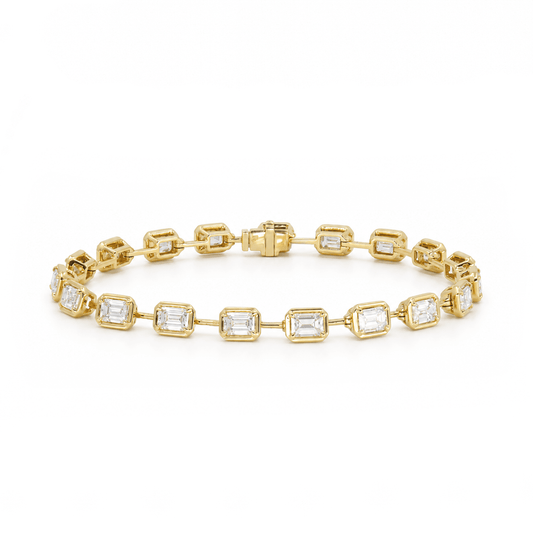 5.79cttw Emerald Cut Diamond Link Bracelet