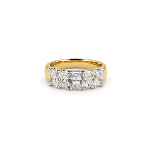 2.61cttw Radiant Cut Diamond Five-Stone Dress Ring