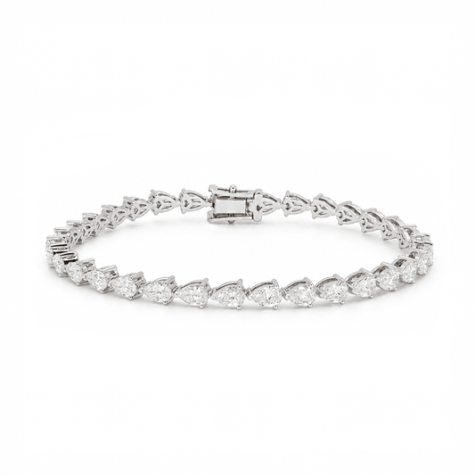 East-West Pear Diamond Tennis Bracelet