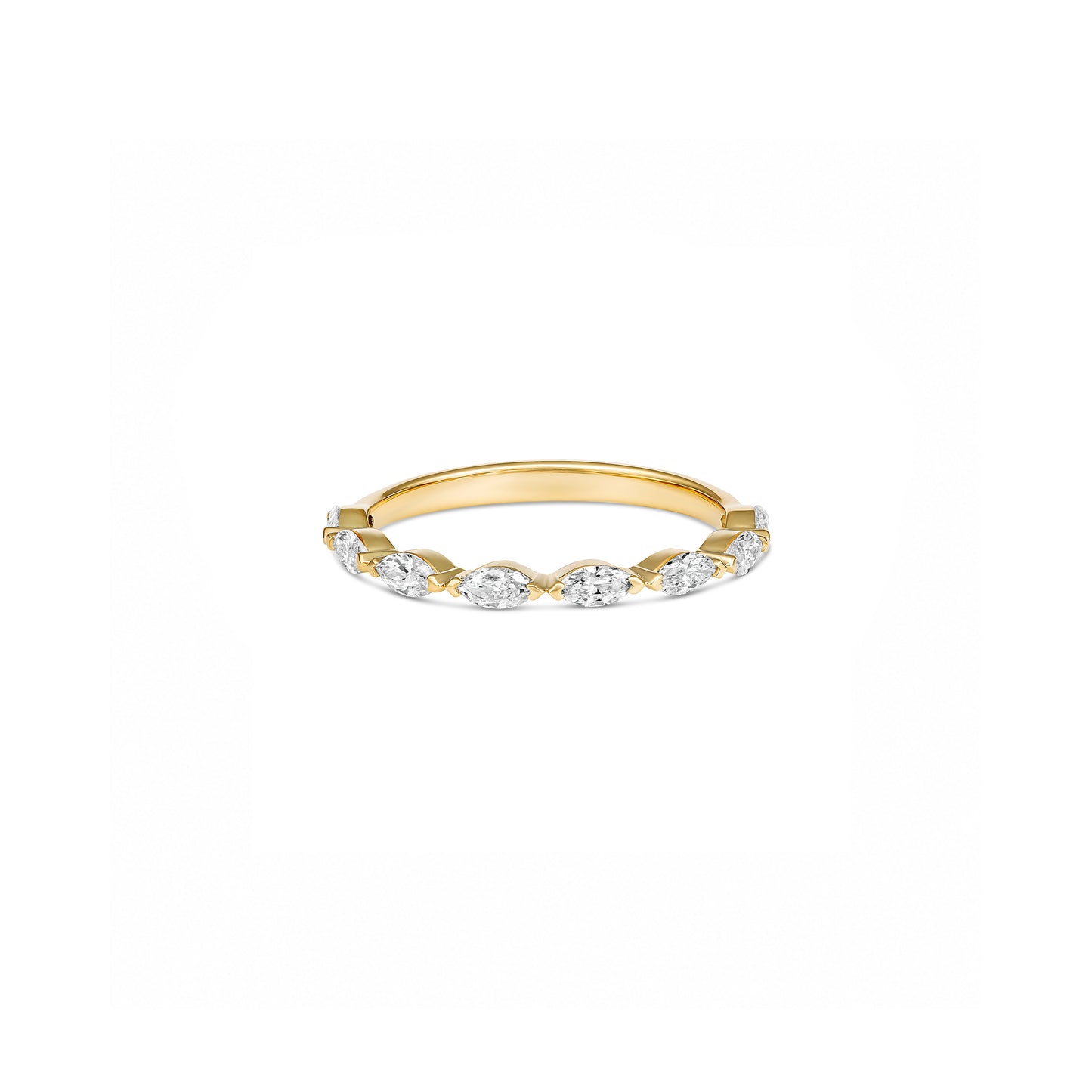 9ct Yellow Gold East-West Marquise Diamond Ring