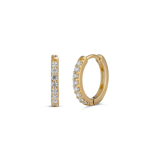 9ct Yellow Gold Diamond Huggie Earrings