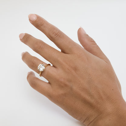 3ct Round Six Claw Solitaire Engagement Ring with Knife Edge Band