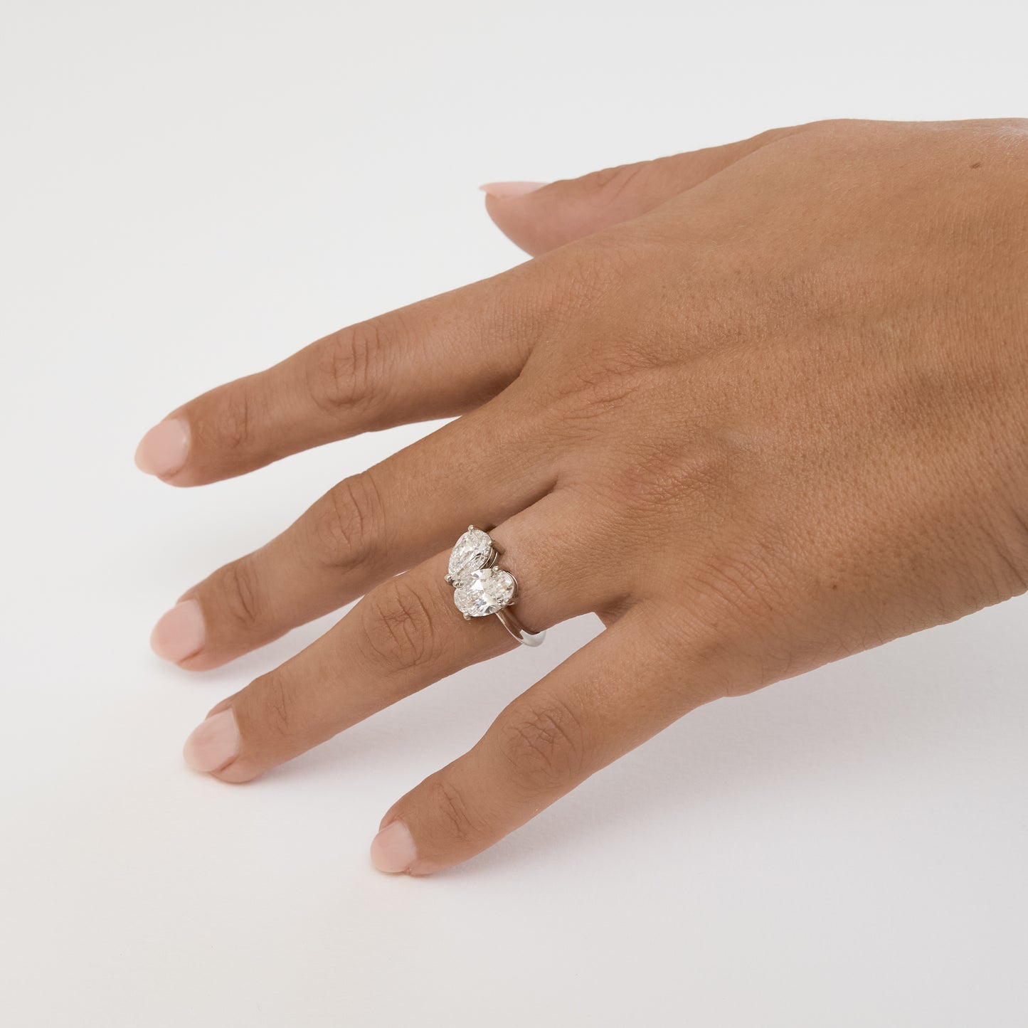 Toi et Moi 1.5ct Oval & 1ct Pear set in Platinum