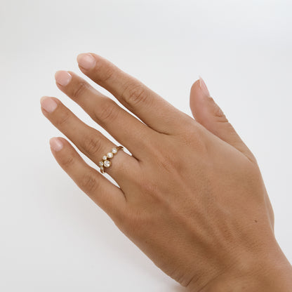 Bezel Diamond Cluster Ring