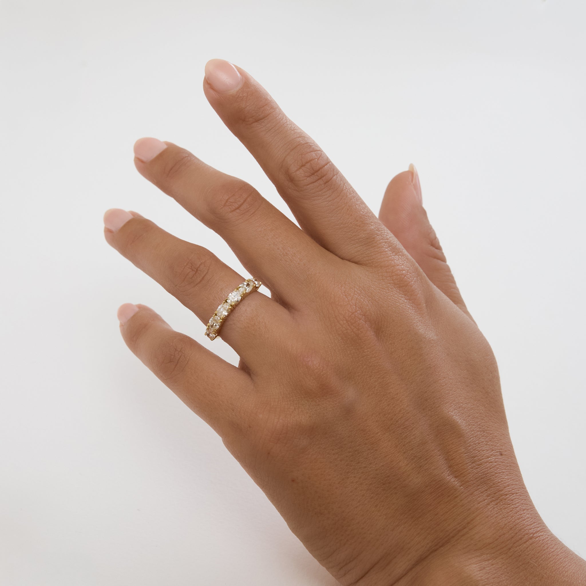 East-West Oval Diamond Wedding Ring