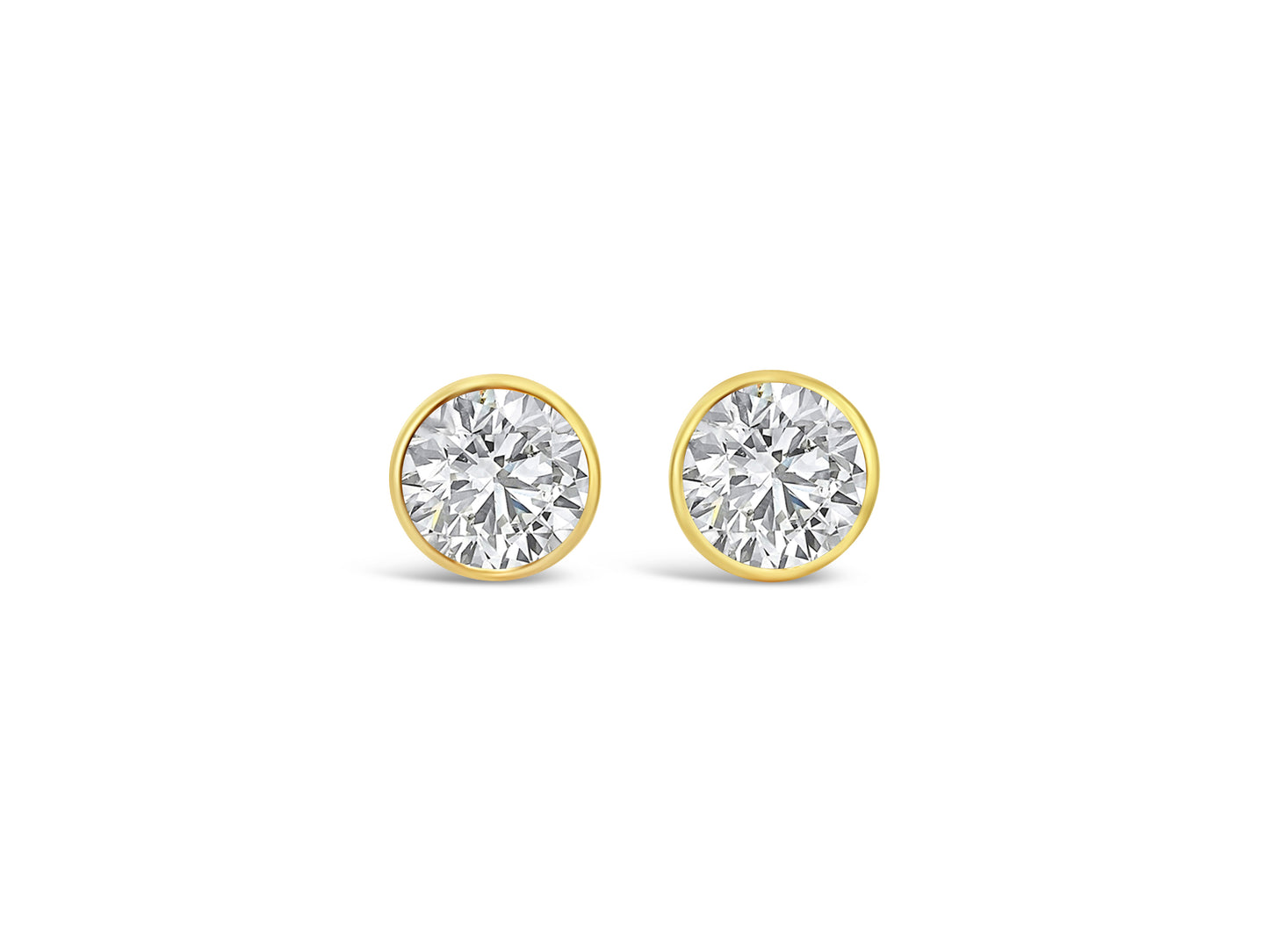 Classic 9CT Yellow Gold Cubic Zirconia Bezel Set Earrings