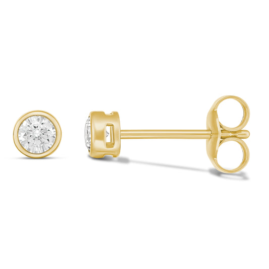 Eternal 9CT Yellow Gold Cubic Zirconia Bezel Set Studs