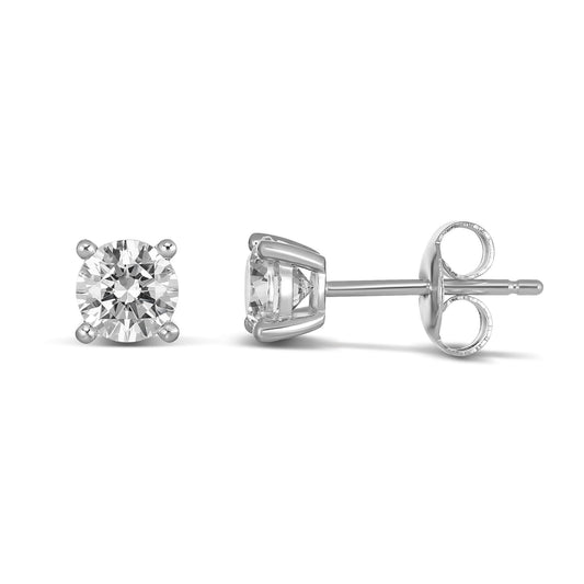 Radiant Essence 9CT White Gold Claw Set Cubic Zirconia Studs