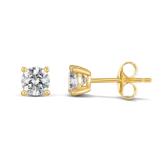 Radiant Essence 9CT Yellow Gold Claw Set Cubic Zirconia Studs