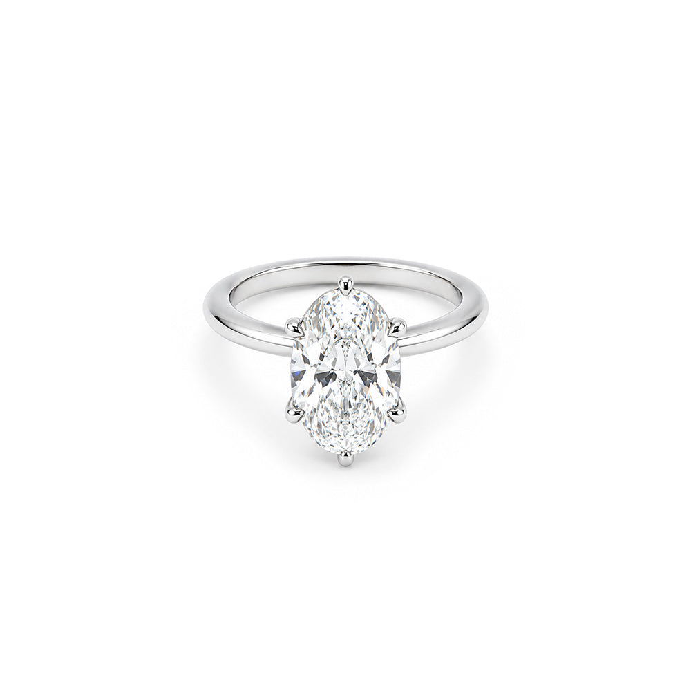 3ct 6-claw Oval Solitaire in Platinum