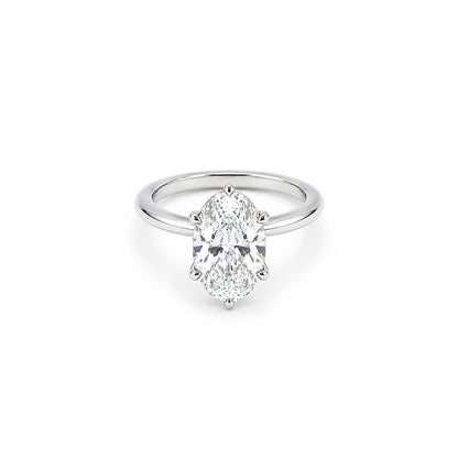 3ct 6-claw Oval Solitaire in Platinum