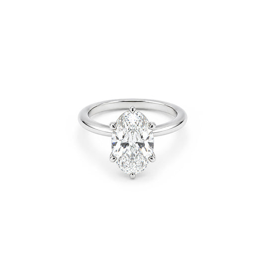 3ct 6-claw Oval Solitaire in Platinum