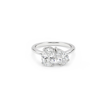 Toi et Moi 1.5ct Oval & 1ct Pear set in Platinum