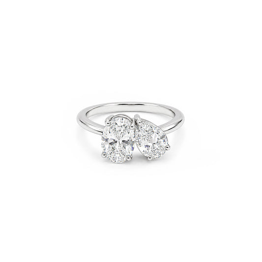 Toi et Moi 1.5ct Oval & 1ct Pear set in Platinum
