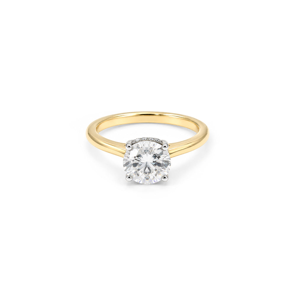 2ct Round Hidden Halo Engagement Ring
