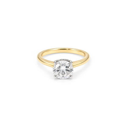 2ct Round Hidden Halo Engagement Ring