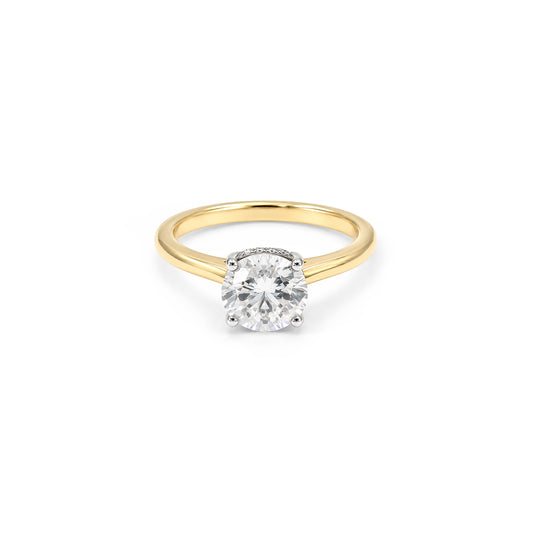 2ct Round Hidden Halo Engagement Ring