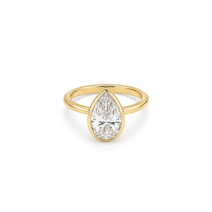 3ct Pear Bezel Solitaire with Platinum Basket