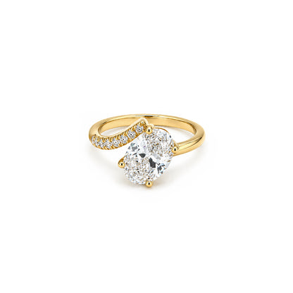 2.77ct Bespoke Asymmetrical Band Oval Solitaire