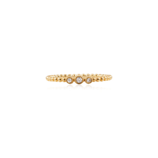 Fine Beaded Diamond Ring