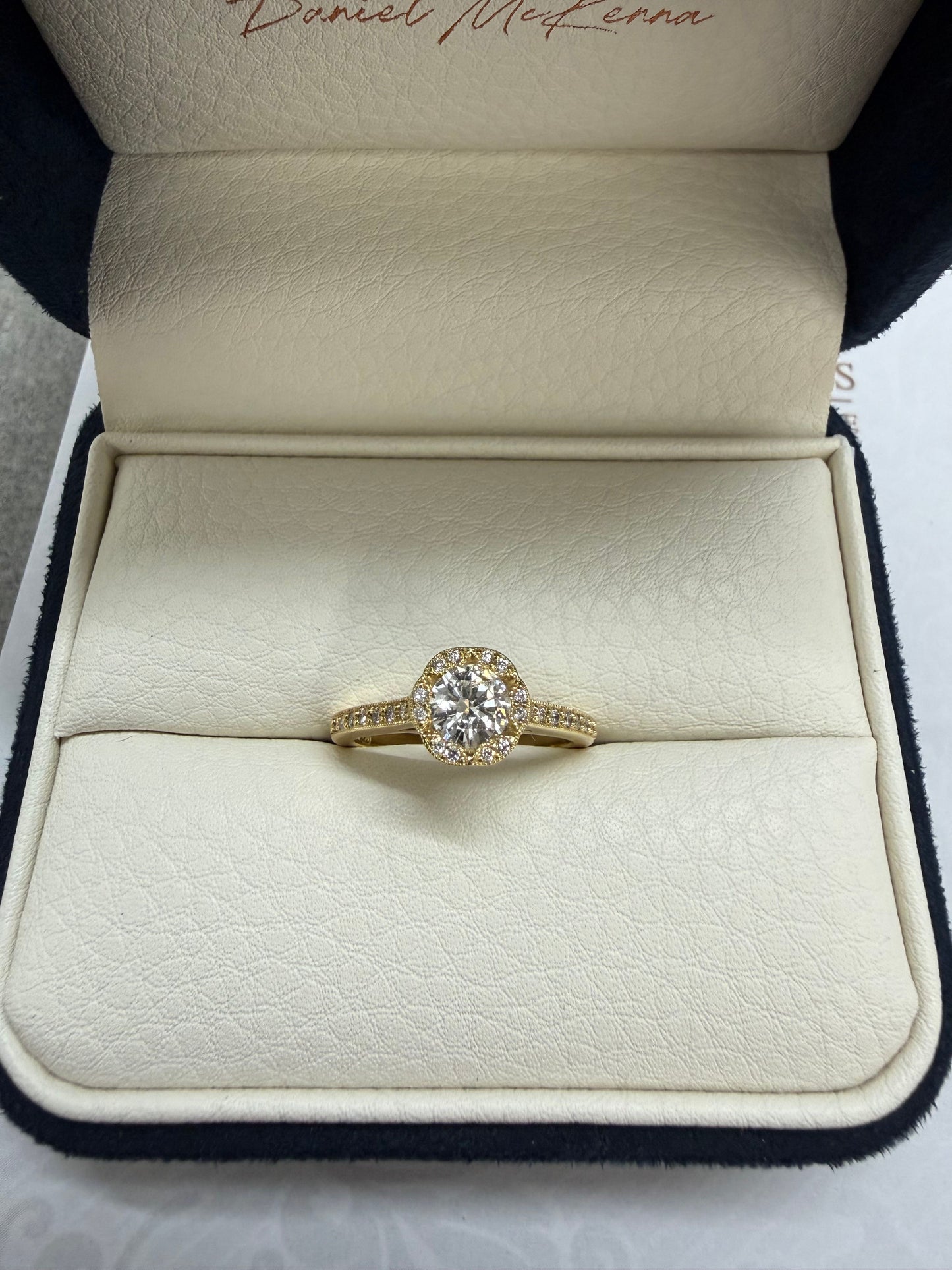 18ct Yellow gold Illusion set engagement ring