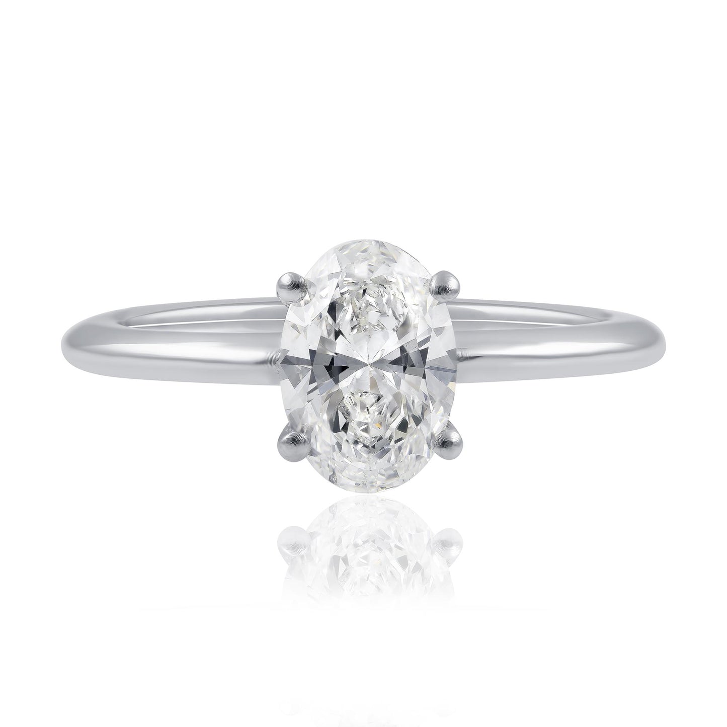 Solitaire Oval Diamond Engagement Ring