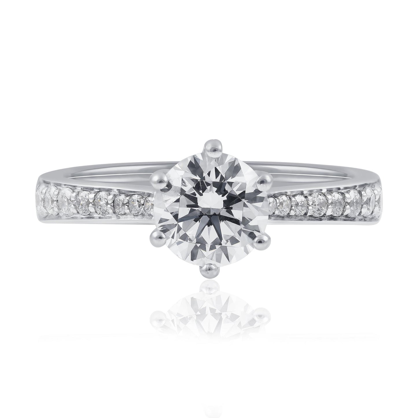 Pinch Band Solitaire Ring