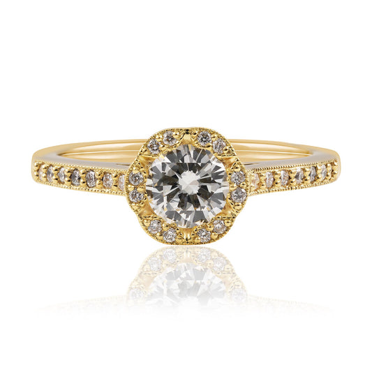 Art Deco Halo Diamond Ring