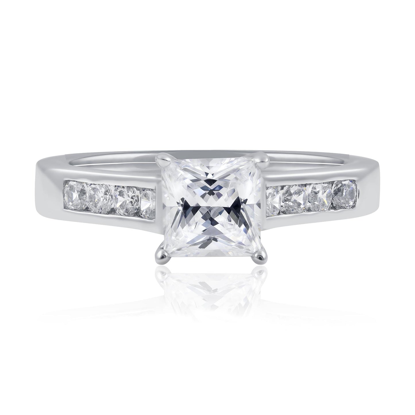 Princess-Cut Diamond with White Gold Band