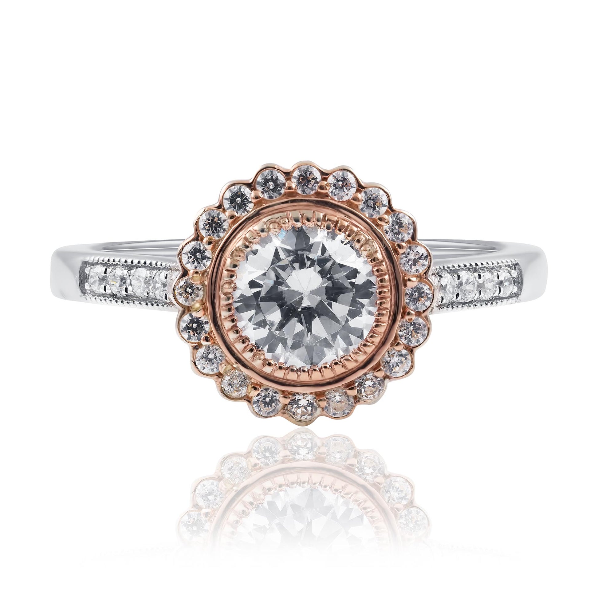 8ct Rose Gold and White Gold Art Deco Style Ring – DM Jewellers
