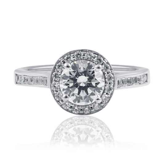 Platinum Diamond Halo Engagement Ring