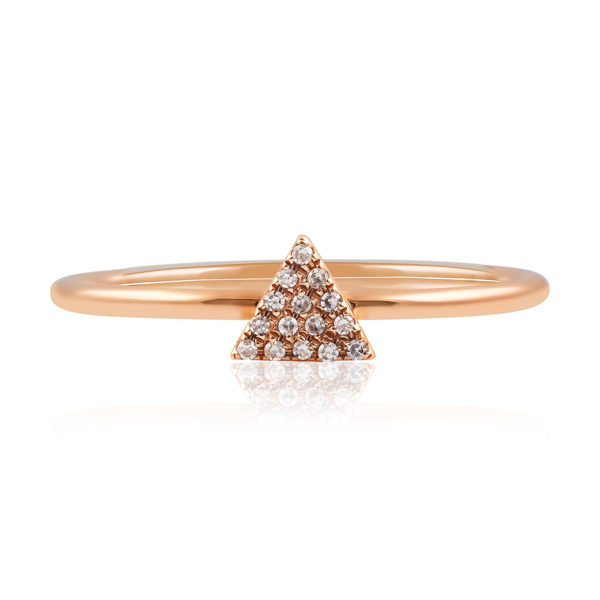 Rose Gold Diamond Triangle Ring – DM Jewellers