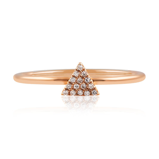 Rose Gold Diamond Triangle Ring