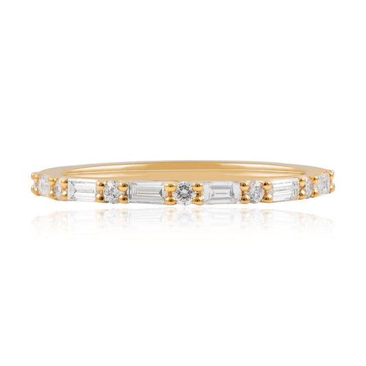 Yellow Gold Baguette Diamond Wedding Ring