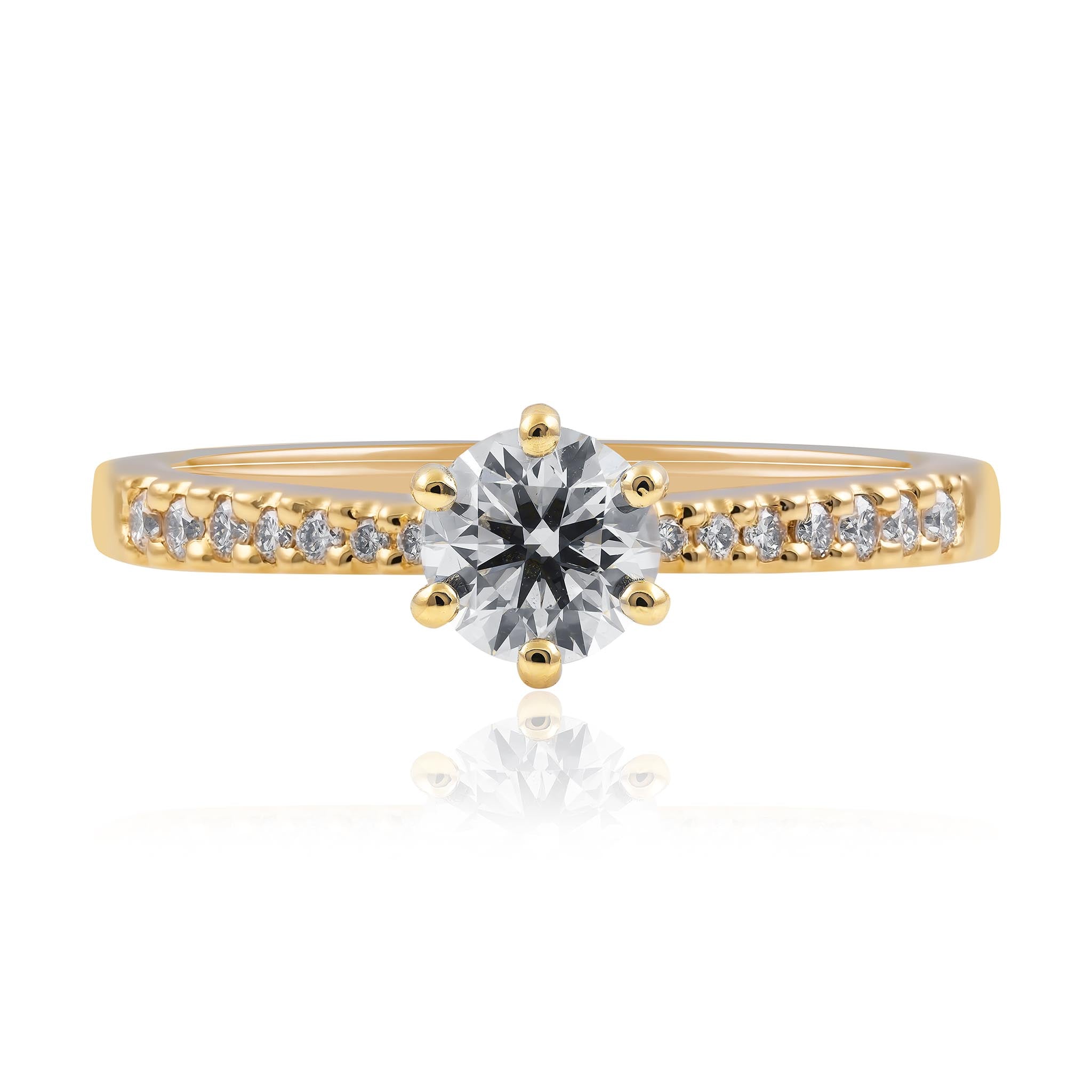 Diamond Engagement Ring with Tapered Band