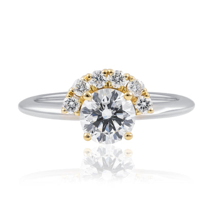 Half moon solitaire Diamond Ring