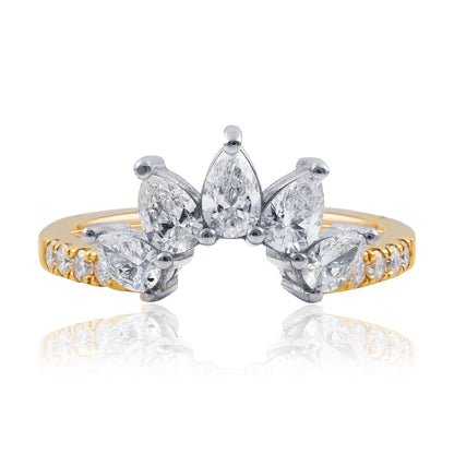 Ray of Sunshine 18CT Yellow Gold with Platinum Pear-Shape Diamond Ring