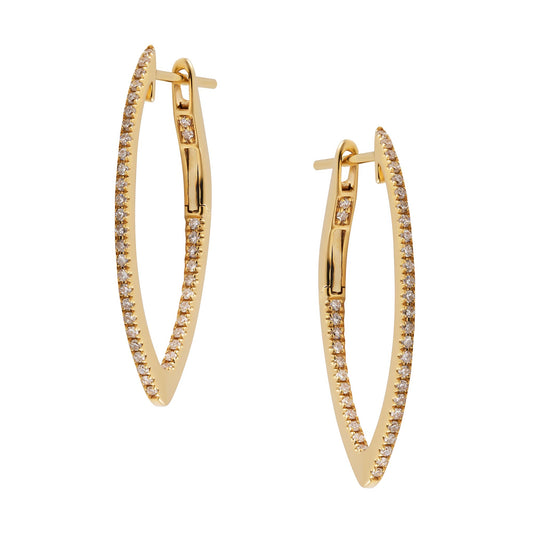 Yellow Gold Diamond Huggie Earrings