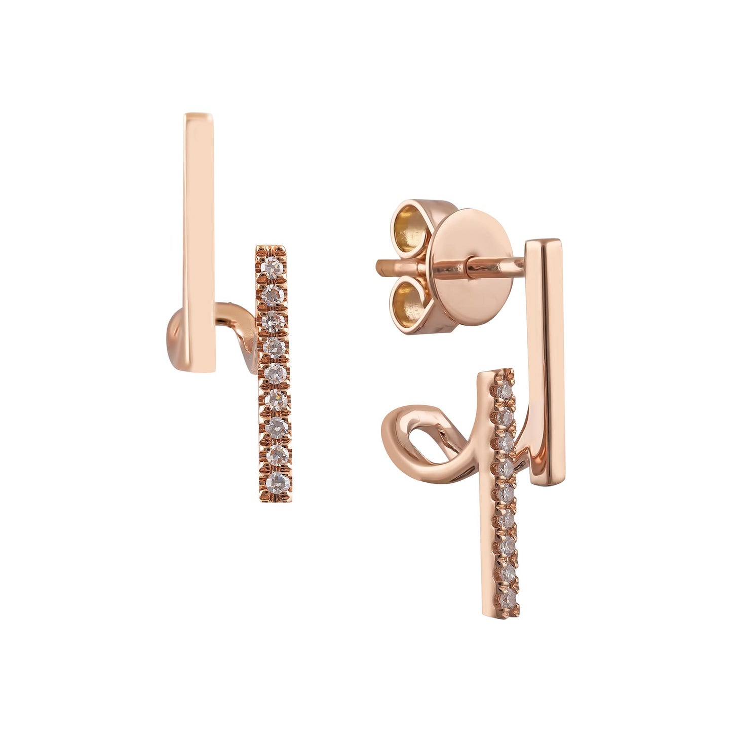 Rose gold Diamond stud Earrings