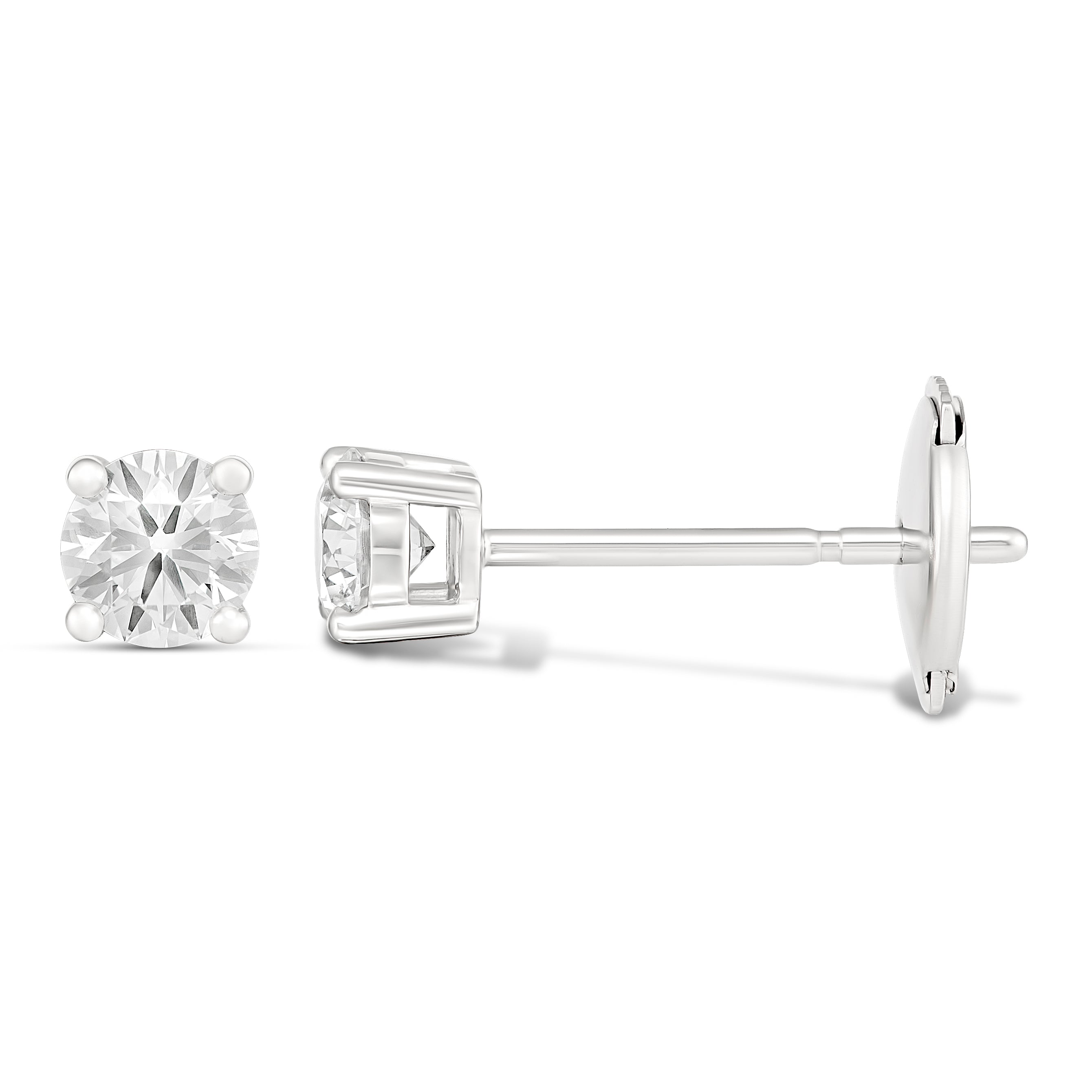 18CT White Gold 4 - Claw Fine Diamond Studs