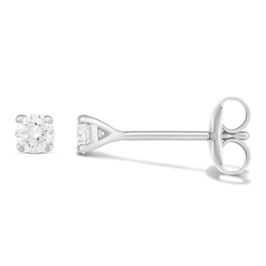 Classic Elegance 9CT White Gold 4 - Claw Diamond Studs