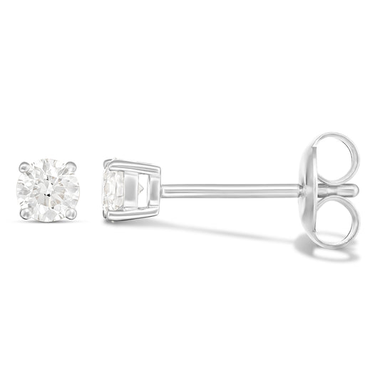 Luxe 9CT White Gold 4 - Claw Diamond Studs