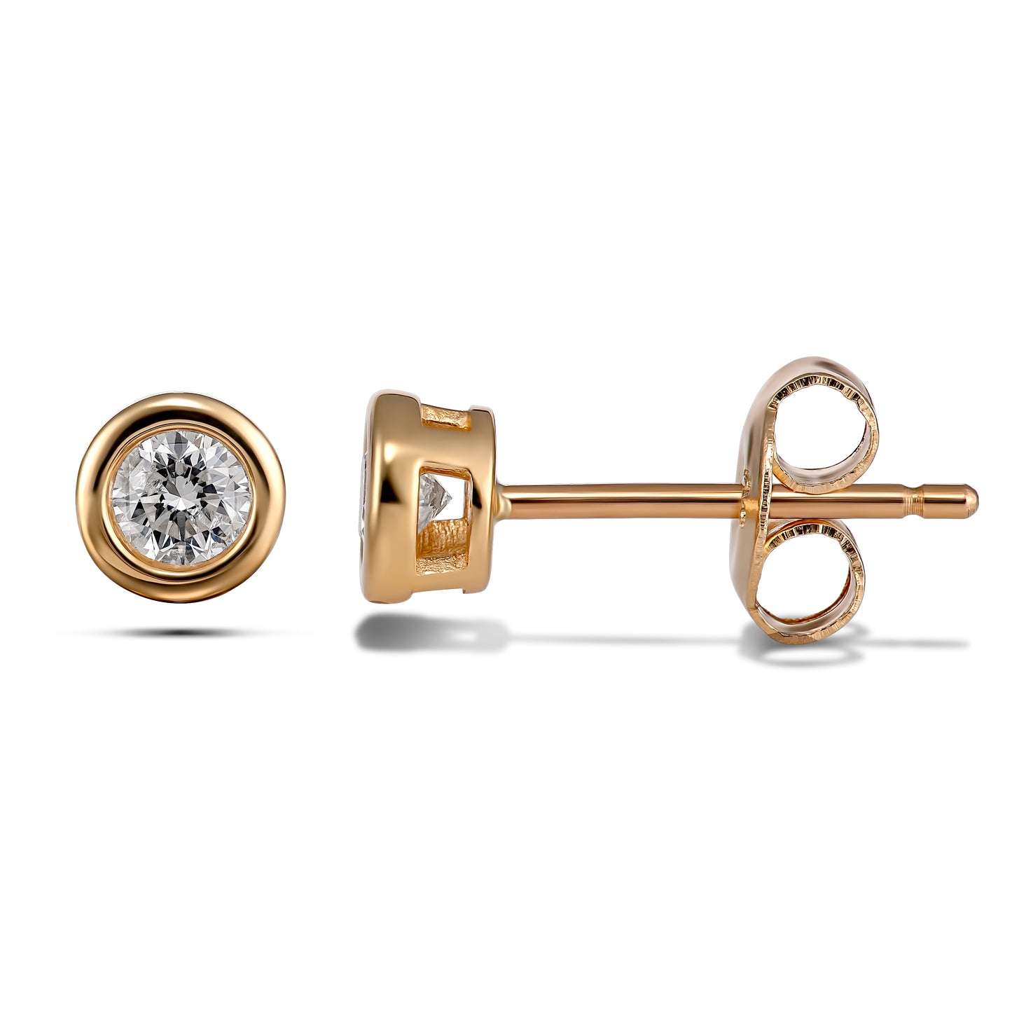 Graceful 18CT Yellow Gold Bezel Set Diamond Earrings