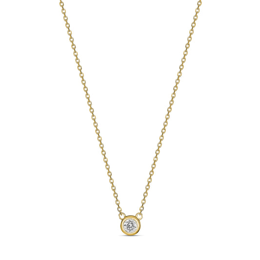 Premium 18CT Yellow Gold Diamond Bezel Set Necklace