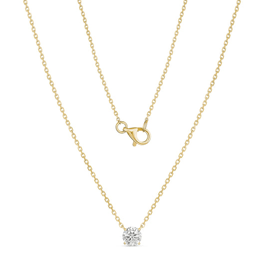 Stunning 18CT Yellow Gold Claw-Set Diamond Necklace