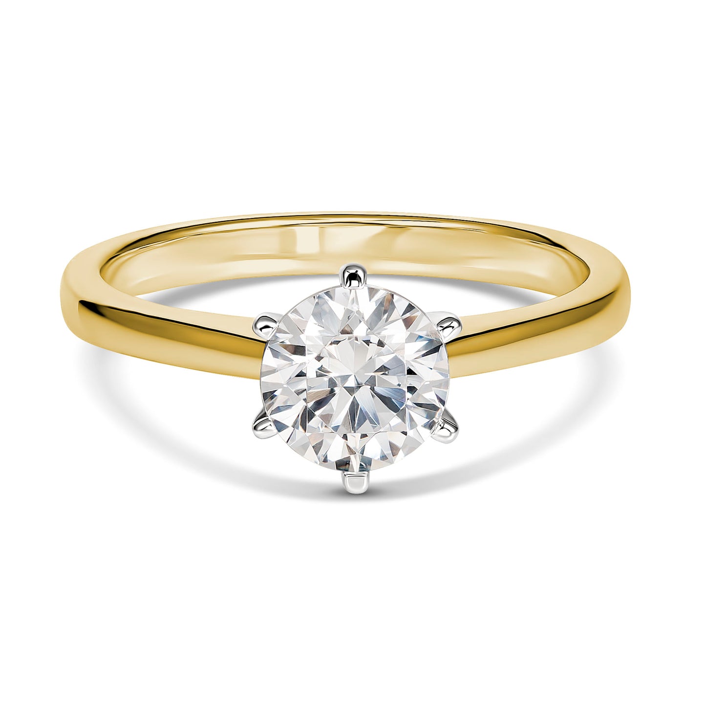 Elegant 1CT Diamond 6-Claw Ring in 18CT Yellow Gold